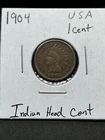 1904 Indian Head Cent Penny - VG Condition - Nice Details!