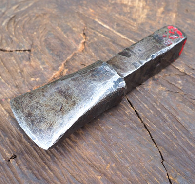 CURVED 1'' FORGED STEEL BLACKSMITH ''HOT CUT'' HARDY ANVIL BLADE KNIFE VINTAGE OFF