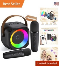 Bluetooth Karaoke Speaker with 8-10 Hour Playback  Vibrant Lights for Parties