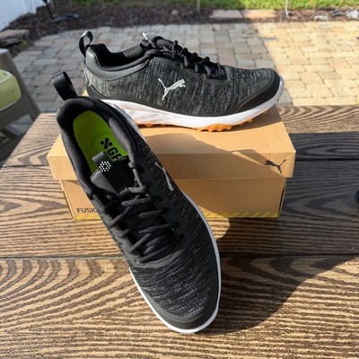 Puma Fusion Pro Men's Sz 10.5 Golf Shoes Black Silver 377041 New in Box