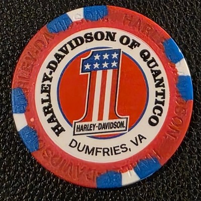 250 FREEDOM EAGLE~HD QUANTICO~ VIRGINIA ~ Red/Blue ~ Harley Davidson Poker Chip