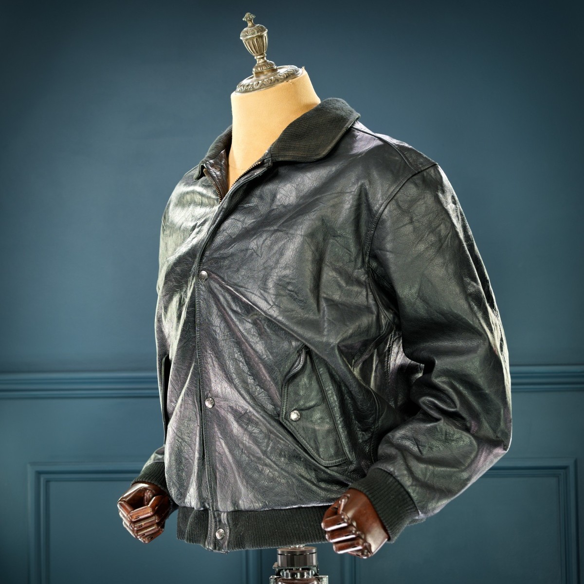 Vintage 1990s Chevignon French A1 Campus Flight Bomber Cowhide