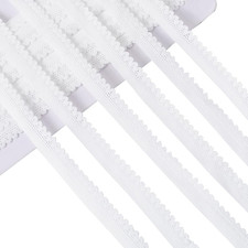 15 Yards Elastic Lace Trim 12Mm Wide White Stretch Edge Lingerie Edging Trimming