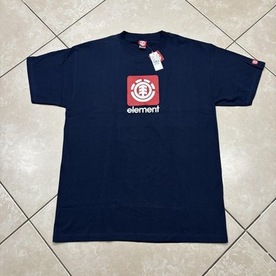 NWT Vintage Element Skateboarding Tree Box Logo Shirt Mens L Navy Double Sided