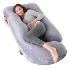 U-Shaped Full Body Pillow for Adults, Maternity Pillow with Washable Velvet