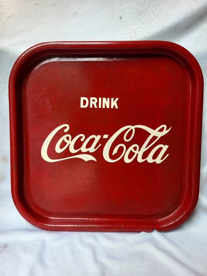 Vintage Altes Werbe Soda Dose Zeichen Tablett Drink Coca Cola Coke Selten Sammel - Bild 2 von 4