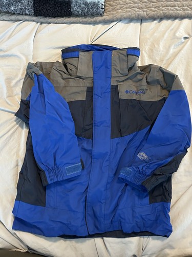 Columbia Boys Waterproof Insulated Puffer Winter Jacket Coat Blue/Black Sz 6/7 - Picture 1 of 3