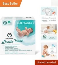 Size 1 Gentle Touch Diapers - 196 Count, Eco-Friendly & Dermatologist Tested 0.29 per diaper