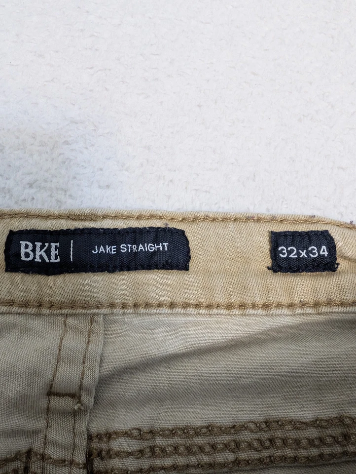 Мужские джинсы с пряжкой BKE Jake прямые штанины 32x34 стрейч хаки бежевый комфорт - Изображение 4 из 4