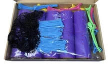 Large Hair Roller Set with Clips & Pins, Self Grip Curlers Hair Net Open Box New