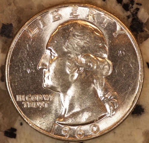 1960 P Silver Washington Quarter CHOICE BU STK (1 Coin) From OBW Rolls