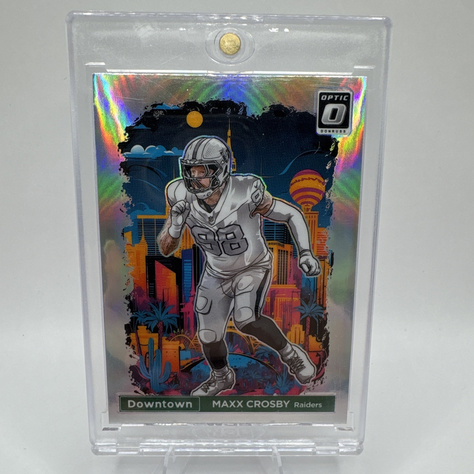 2024 Panini Donruss Optic Downtown! Prizm Maxx Crosby #23 Raiders NFL