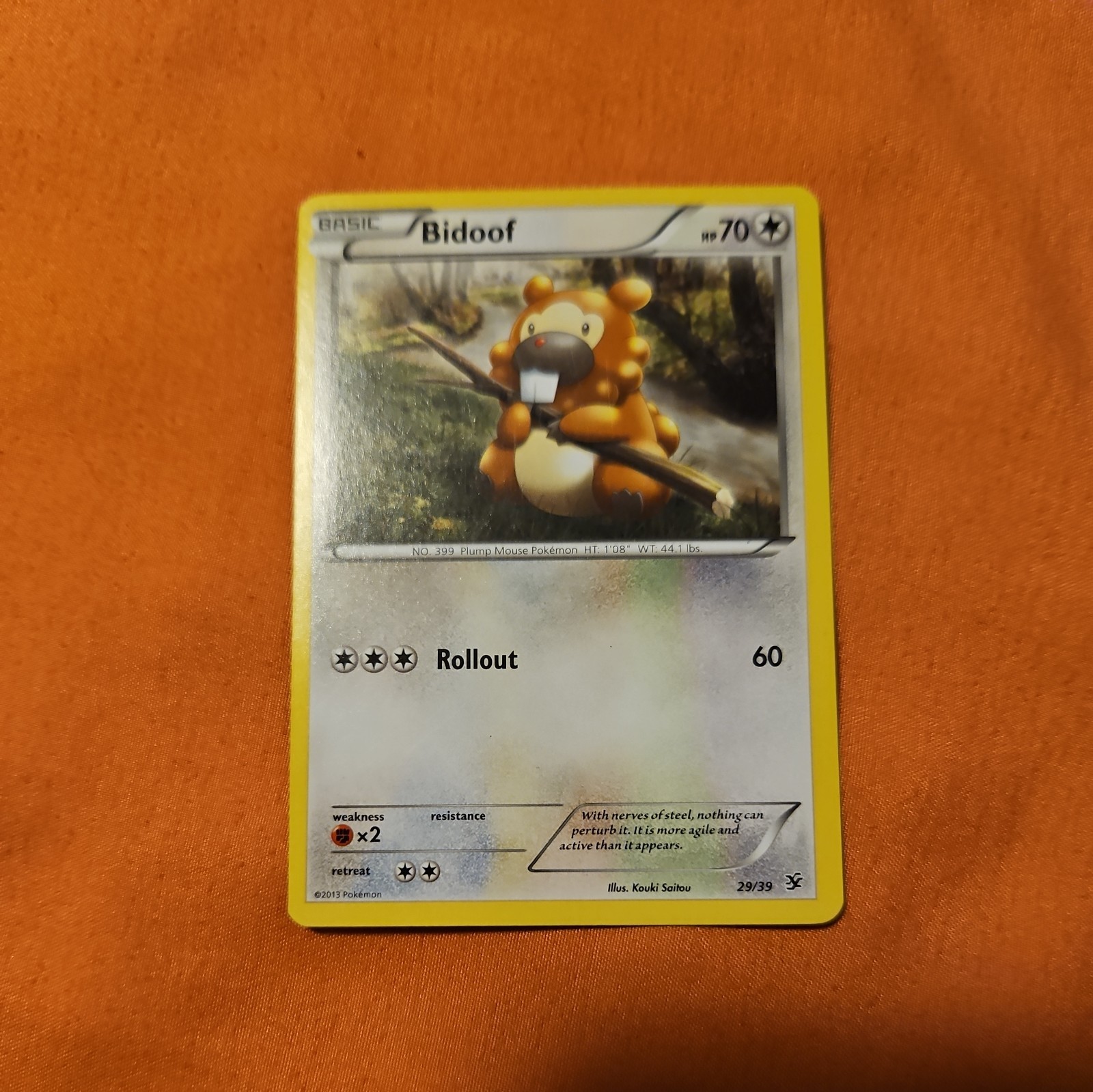 Pokémon Bidoof 29/39 Basic Regular 70 HP Card English