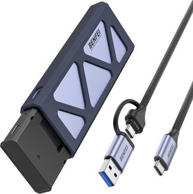 BENFEI NVMe M.2 USB 3.2 SSD Gehäuse-Adapter mit Kühlkissen 10 Gbps, Werkzeuglose
