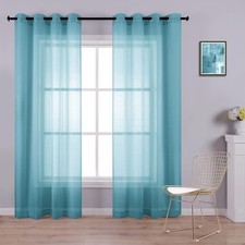 KOUFALL Teal Curtains 84 Inch Length for Living 52"W x 84"L Pack of 2 ,