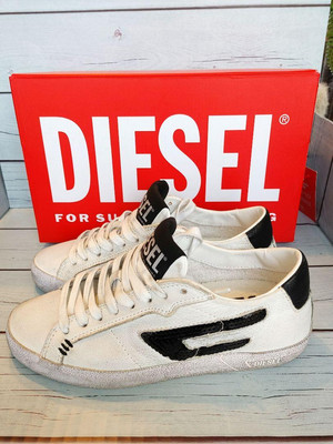Luxury Modern Diesel Sneakers 6.0 US White Suede/Canvas