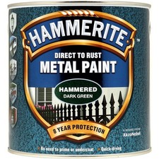 Hammerite Hammered Metal Paint 250ml Dark Green Direct to Rust Protection