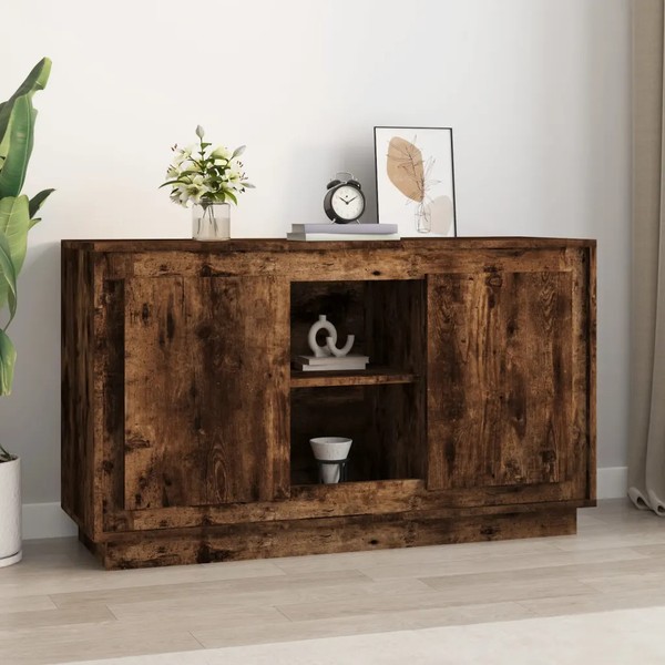 Sideboard RäUchereiche 102X35X60 Cm Holzwerkstoff Wohnzimmer Stauraum-image