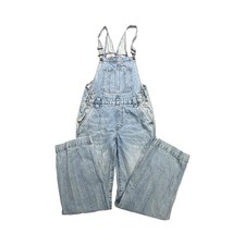 Cotton On Overalls Women 4 Light Wash Utility Denim Wide Leg Western