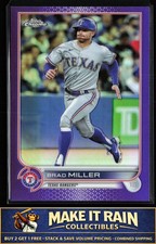 Brad Miller 2022 Topps Chrome Update Purple Refractor #USC78 Texas Rangers