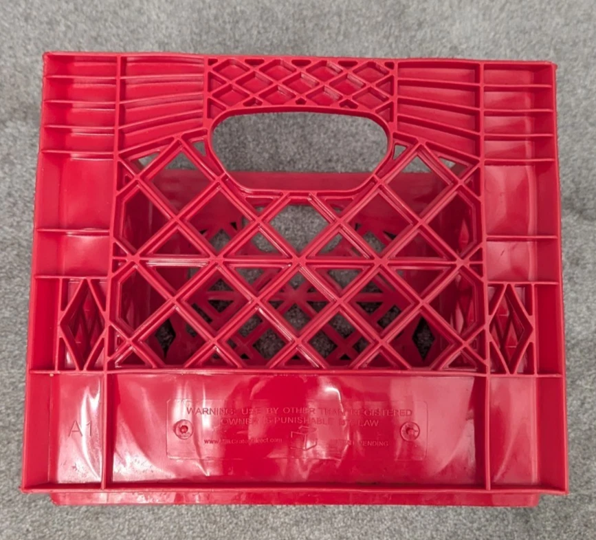 Imos Pizza Dairy Plastic Milk Crate Red St Louis Missouri 13 x 13 x 11 Stackable - Image 2 of 4