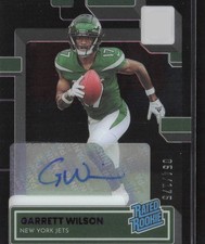 2022 Panini Clearly Donruss Rated Rookie Garrett Wilson #56 Purple Auto 54/175
