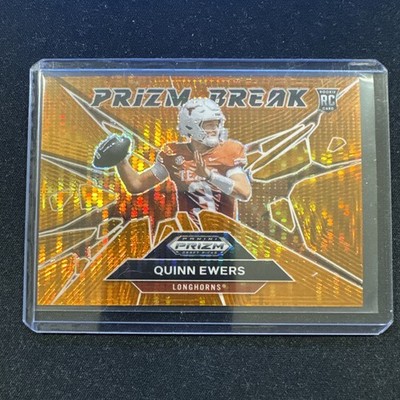 Quinn Ewers 2025 Panini Prizm Draft Picks Prizm Break Orange Pulsar 56/75 Texas