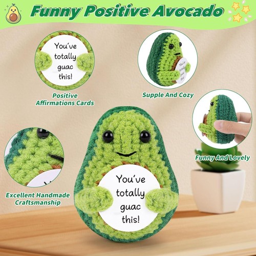 Bambola fatta a mano all'uncinetto abbraccio tascabile peluche avocado ape tartaruga anatra supporto regalo - Foto 6 di 81