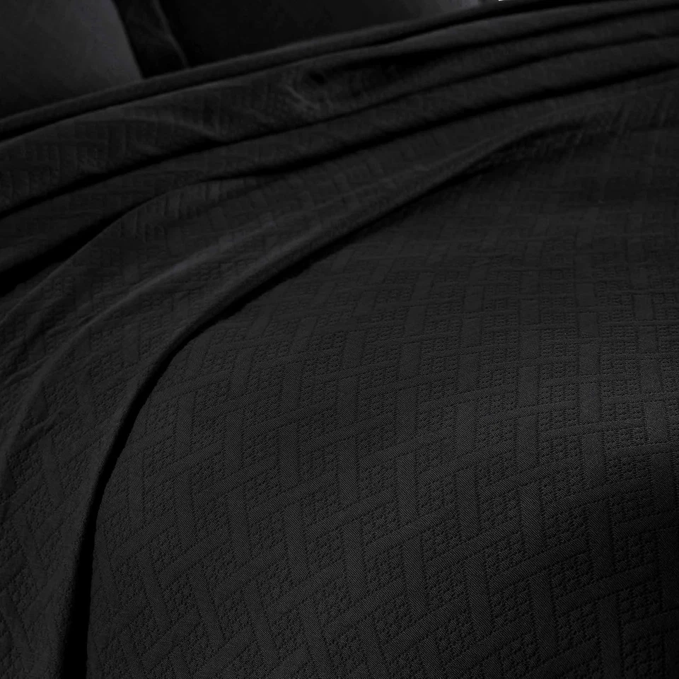 100% Cotton Basket Weave Bedspread with Shams, All-Season Premium Cotton Mate... - Image 3 of 4