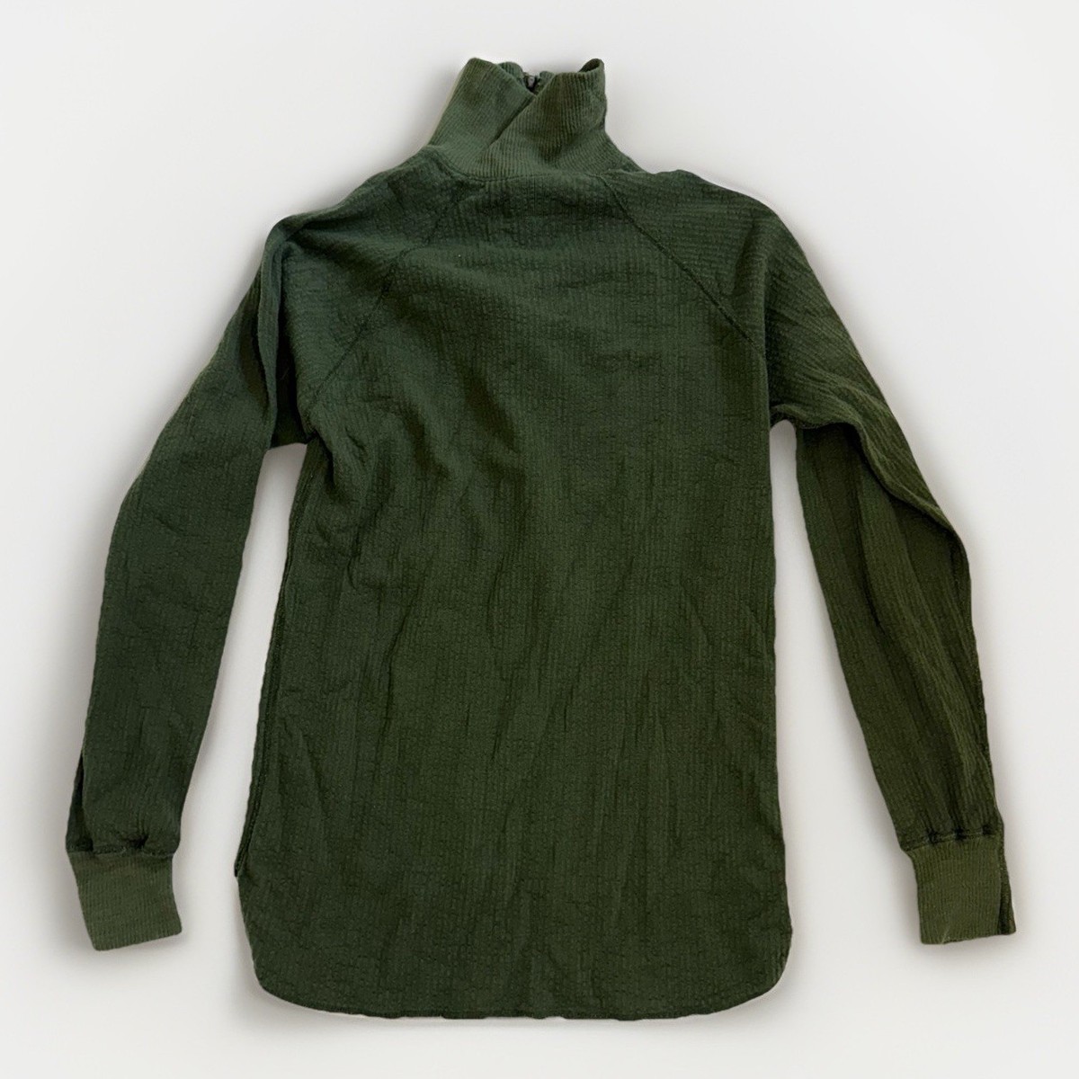 Swedish Army Size 6 Waffle Knit Shirt Thermal Top Quarter Zip