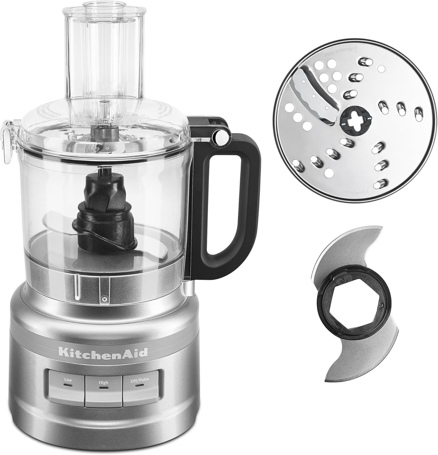 KitchenAid 7-Cup Food Processor KFP0718CU, Contour Silver  -