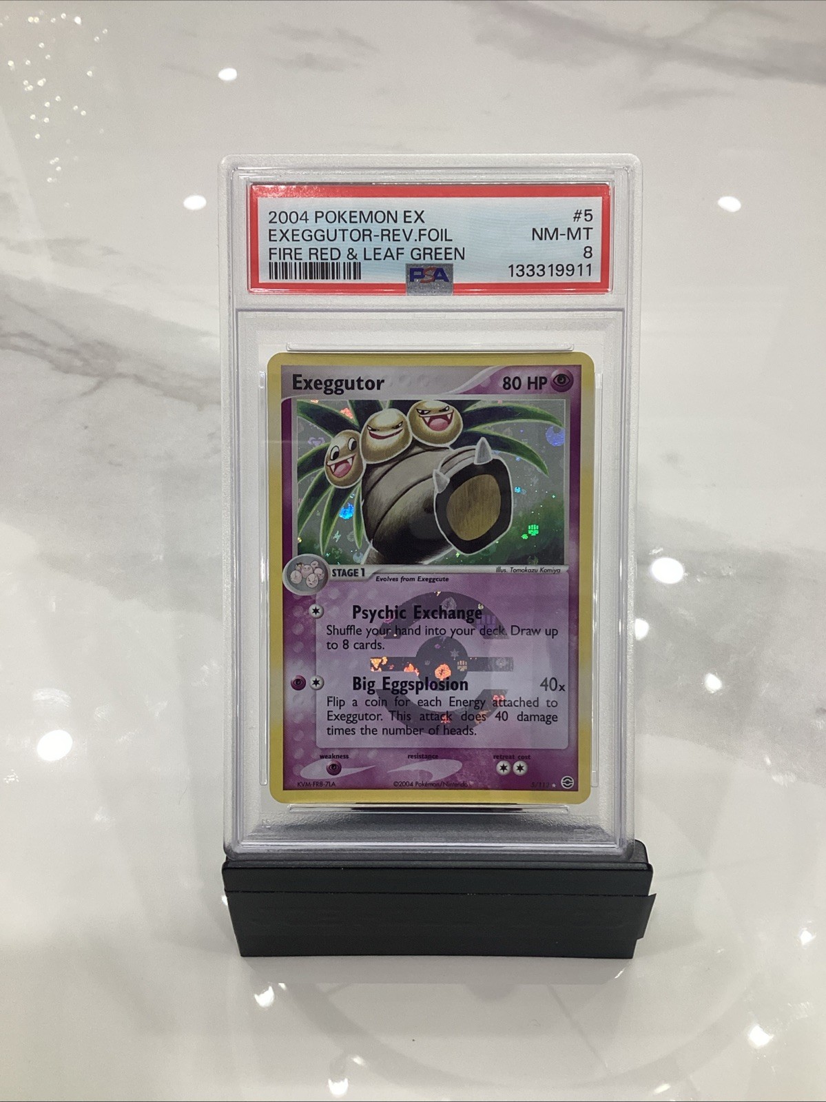 2004 Pokémon Ex Fire Red & Leaf Green Exeggutor Reverse Foil #5/112 PSA 8