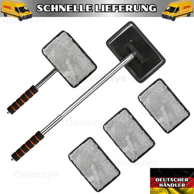 Teleskop Auto Scheiben Reiniger + 4Pads Auto Innenraum Frontscheibe Ausziehbar