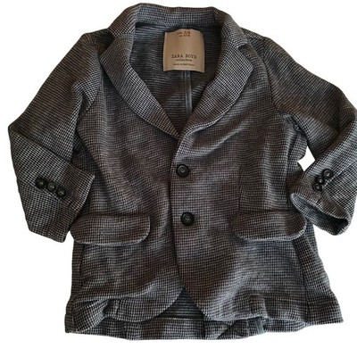 Zara Boys Gray Blazer Jacket Boys Size 3 4 Portugal Easter Preppy Wedding suit