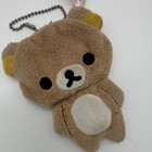 San-X Rilakkuma Bear Plush Zipper Keychain Pouch Brown Cream Yellow — photo 2