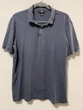 Calvin Klein Men Medium Gray Short Sleeve Polo Shirt Cotton Classic Workwear