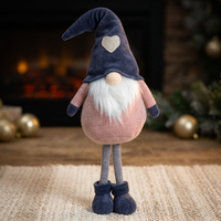 Weihnachtswichtel 55Cm(80Cm) Gnom Stehend Rosa-Blau Dekofigur Weihnachten