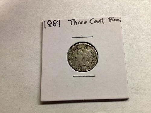 1881 Three Cent Nickel Piece U.S. Coin-032425-134 - Picture 1 of 4