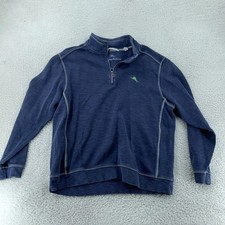 Tommy Bahama Pullover Sweater L/XL Pima Cotton Tencel Half Zip Tobago Bay