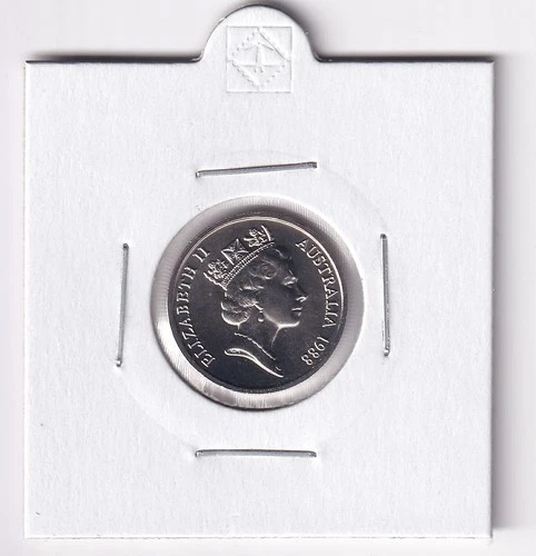 AUSTRALIAN: 1988  5 CENT UNC  COIN IN 2X2 HOLDER #144