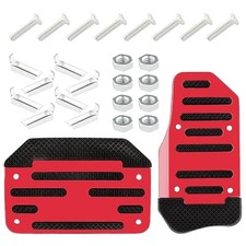 Zimisi 2pcs Non-slip Car Pedal Covers Automatic Transmission Gas Pedal Red