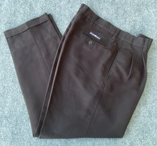 Chaps Ralph Lauren Golf Pants Tag 36x32 Black Pleats Fit Dress Slacks True 34x31