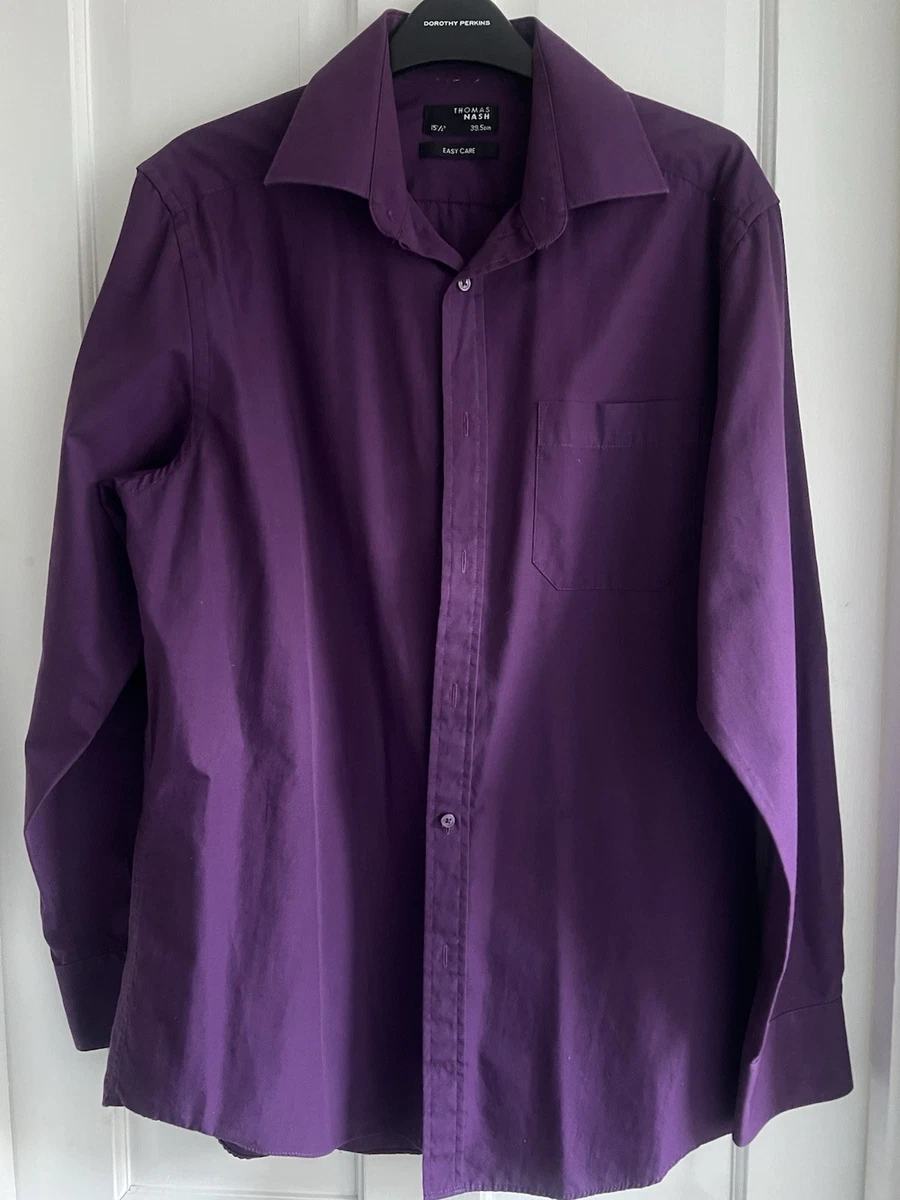 Chemise Homme Manches Longues Thomas Nash - Taille 16 1/2 - Noir à Carreaux - Occasion Très Bon État