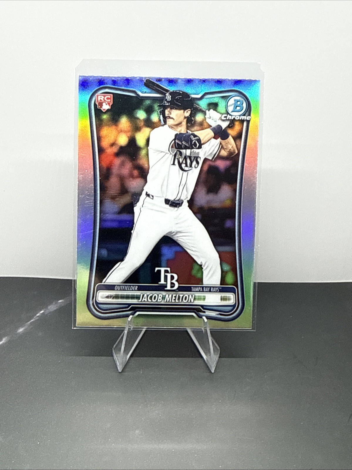 2026 Bowman Chrome Jacob Melton RC Red Rookie Parallel #87 Tampa Bay Rays