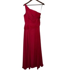 Vera Wang White Label Women's 6 One-Shoulder Long Red Gown