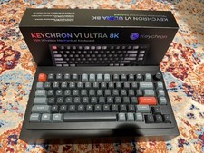Keychron V1 Ultra 8K Wireless Mechanical Keyboard W/RGB Backlit Black Red Linear