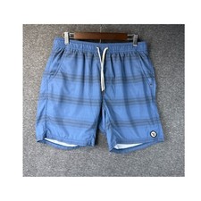 Vuori Blue Board Shorts Elastic Waist Drawstring Lined Mens Size M 7" Beach Surf