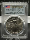 2015-W American Silver Eagle PCGS MS70 First Strike West Point .999 Fine Silver