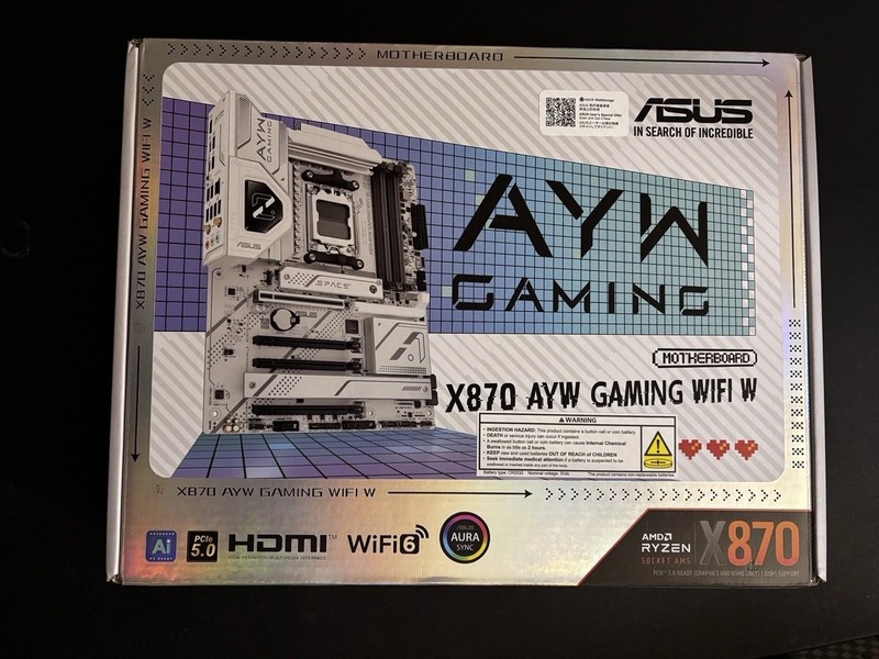 ASUS X870 AYW GAMING WIFI W AM5 Motherboard (DDR5 PCIe 5.0 USB4)
