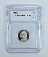 1975-S Jefferson Nickel PR70 DCAM ICG *2893